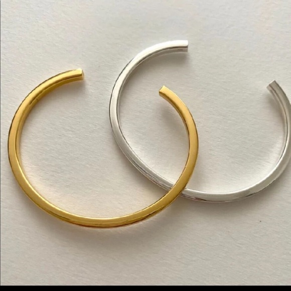 NEW 18K Gold S925 Simple Cuff Bracelet - Picture 13 of 16
